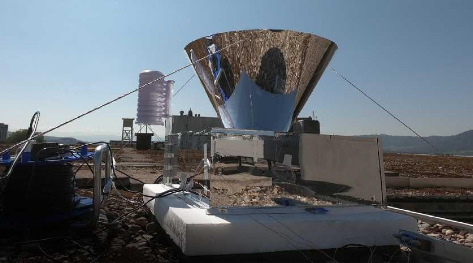 The pilot condenser on top of an ETH Zurich building. 