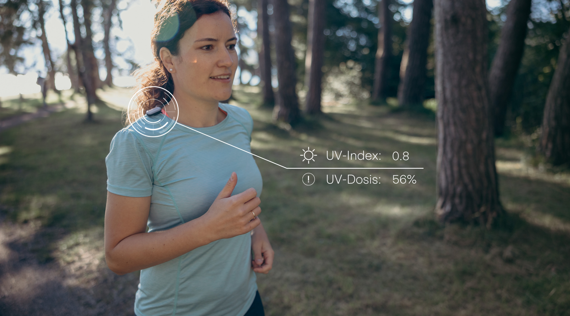 sun-a-wear device informing about UV index