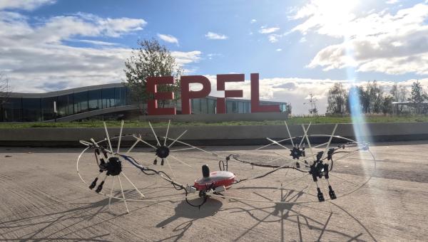 Robot moving in front of EPFL