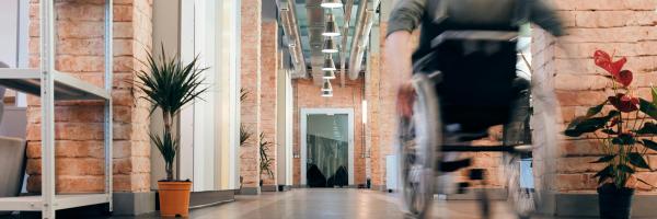 Wheelchair in an office